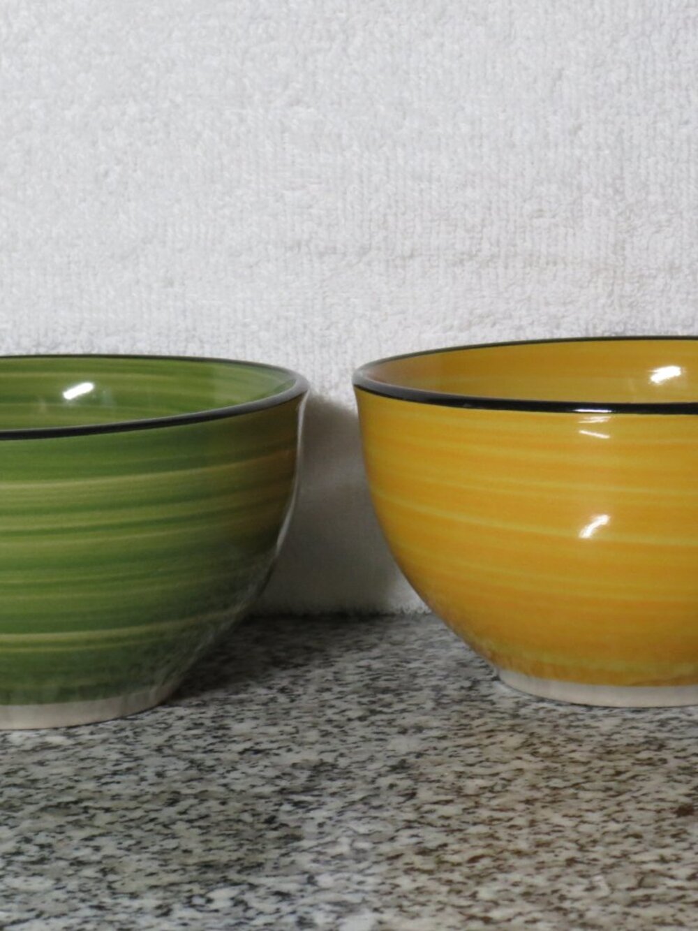 Gibson Home Handpainted Fresh Swirls Bowls - Set of Two Yellow & Green